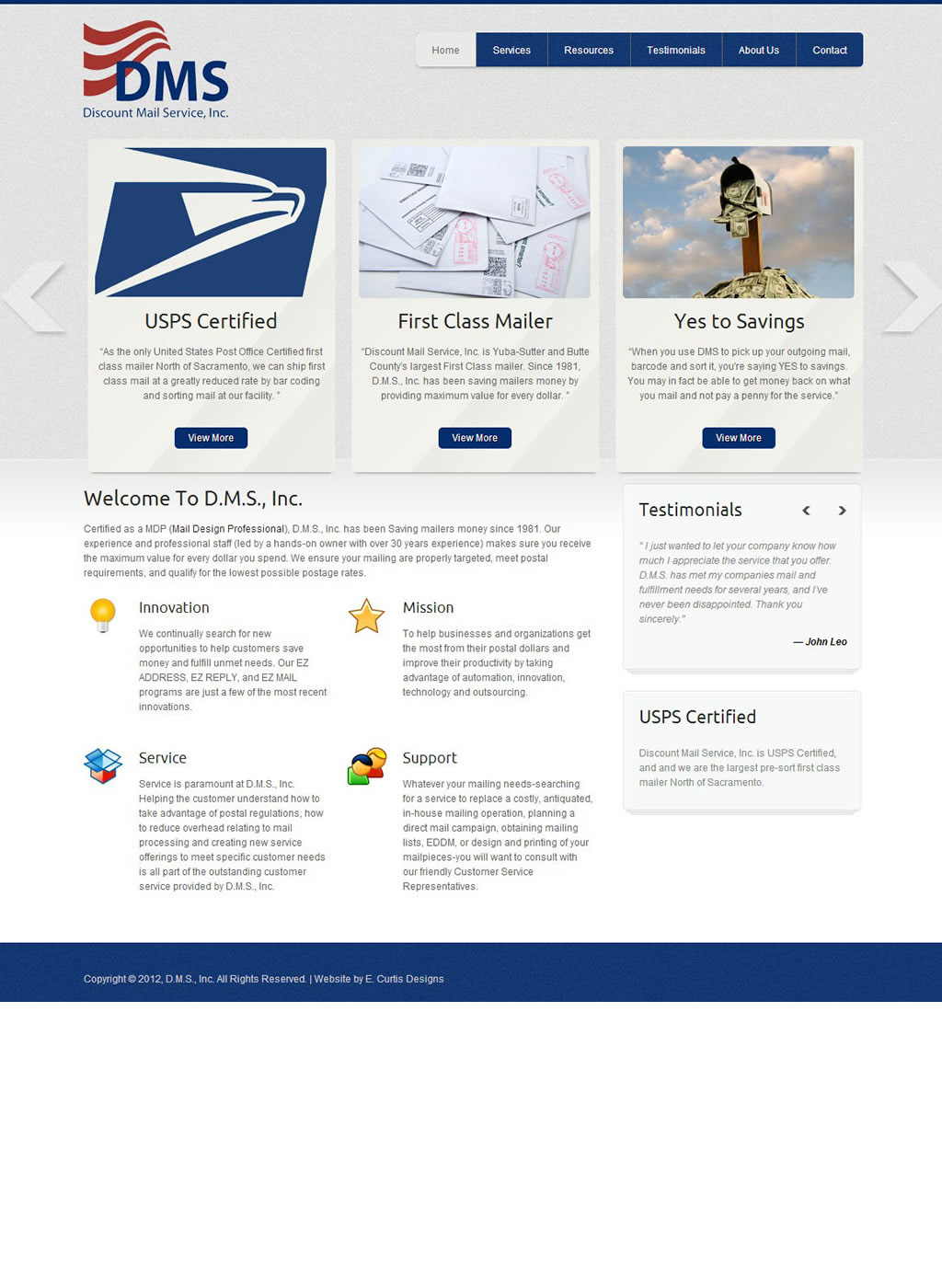 Home page of Discount Mail Services, Inc.