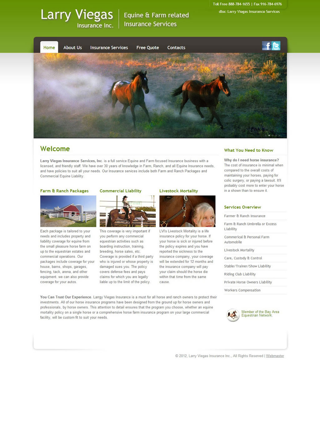 Home page for Larry Viegas Insurance, Inc.
