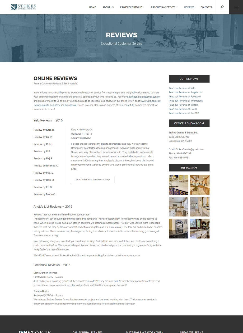 Stokes Granite and Stone, Inc. Website