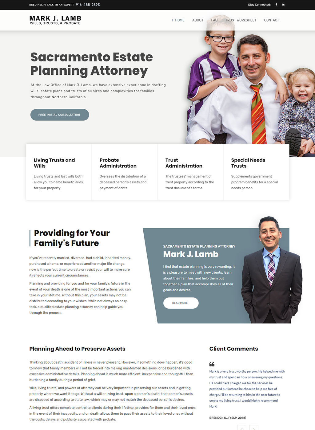 Website developed for a Sacramento estate planning attorney