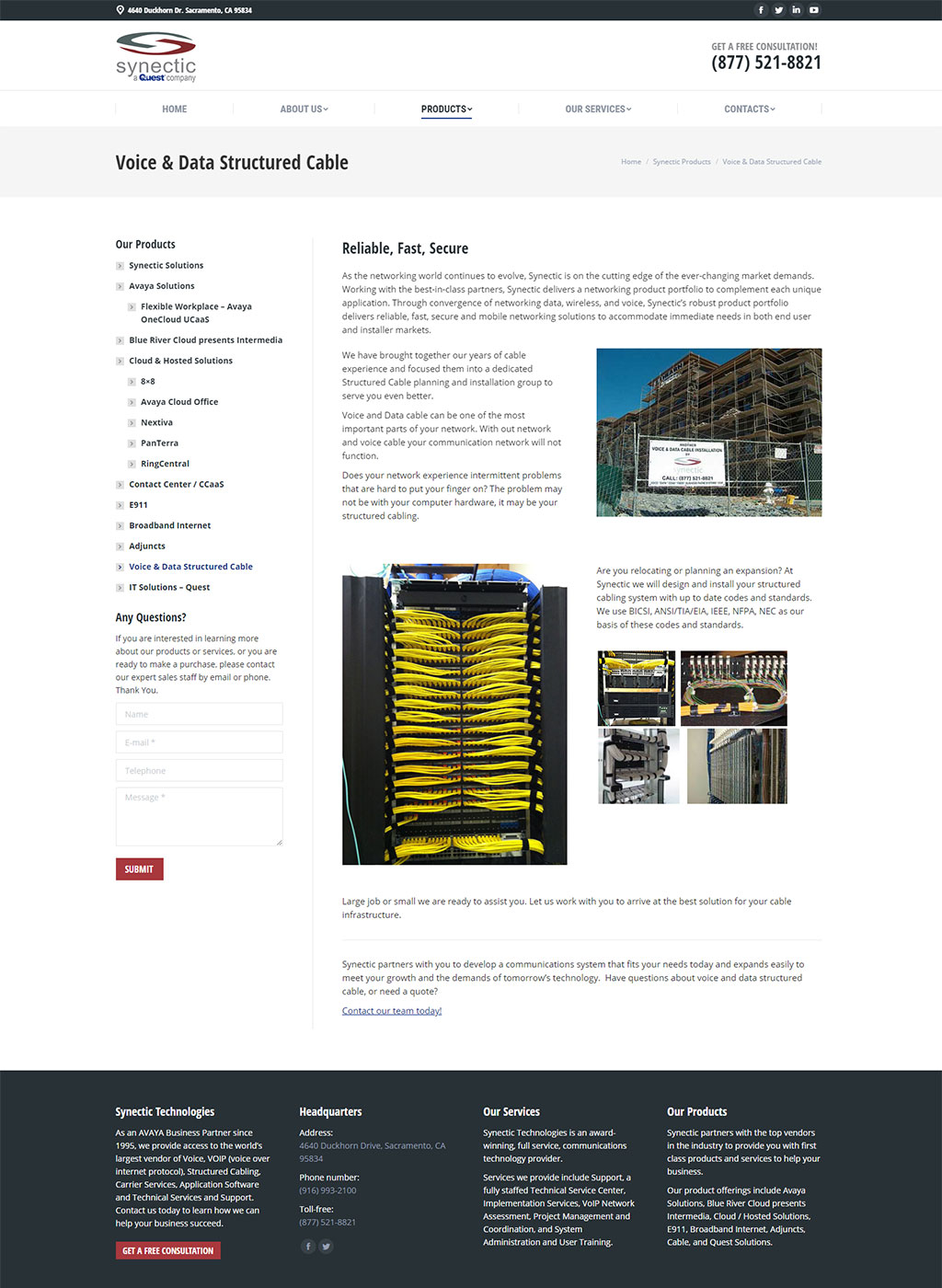 Website developed for Synectic Technologies