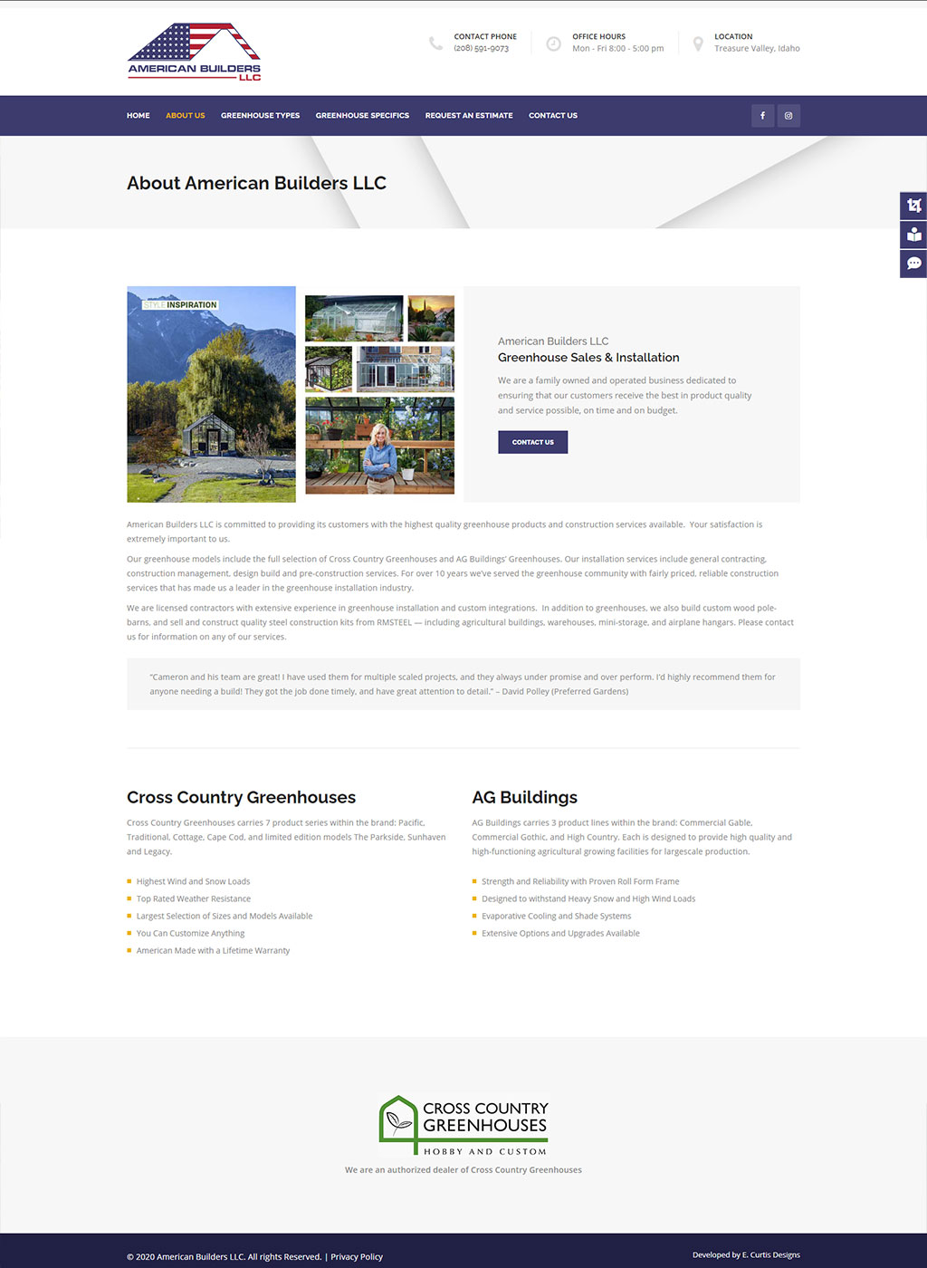 Website developed for American Builders LLC