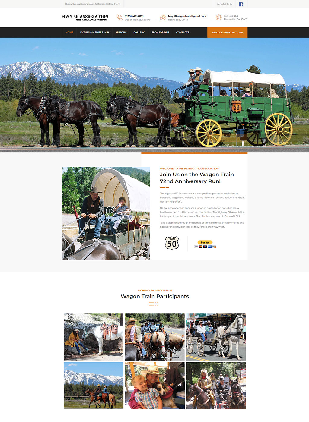 Website developed for the Highway 50 Association