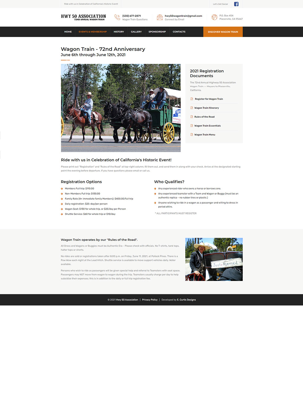 Website developed for the Highway 50 Association