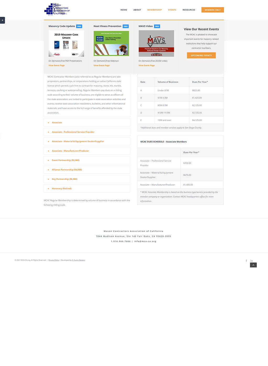 Website developed for the Mason Contractors Association of California
