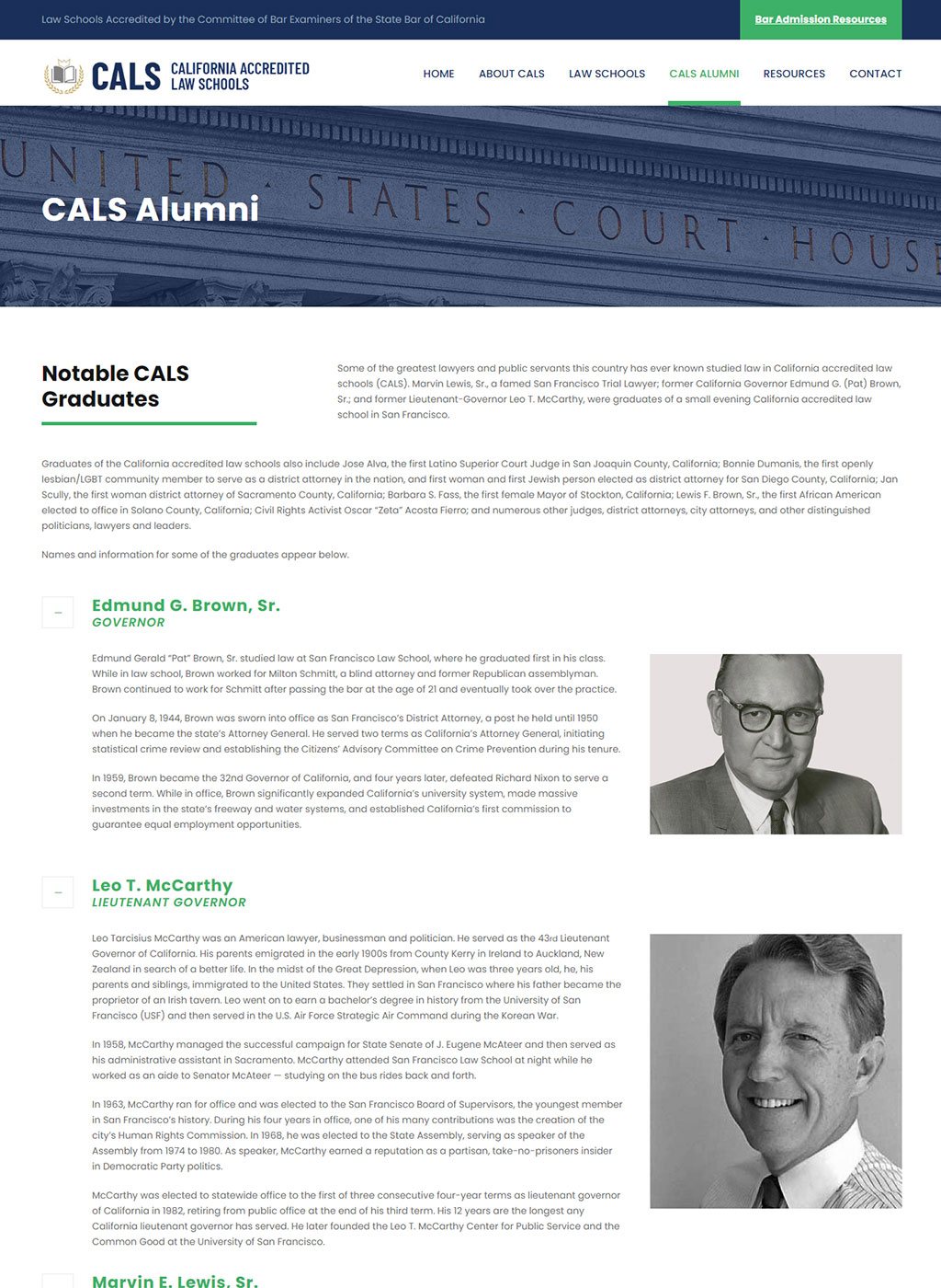 Web development for California Accredited Law Schools (CALS)