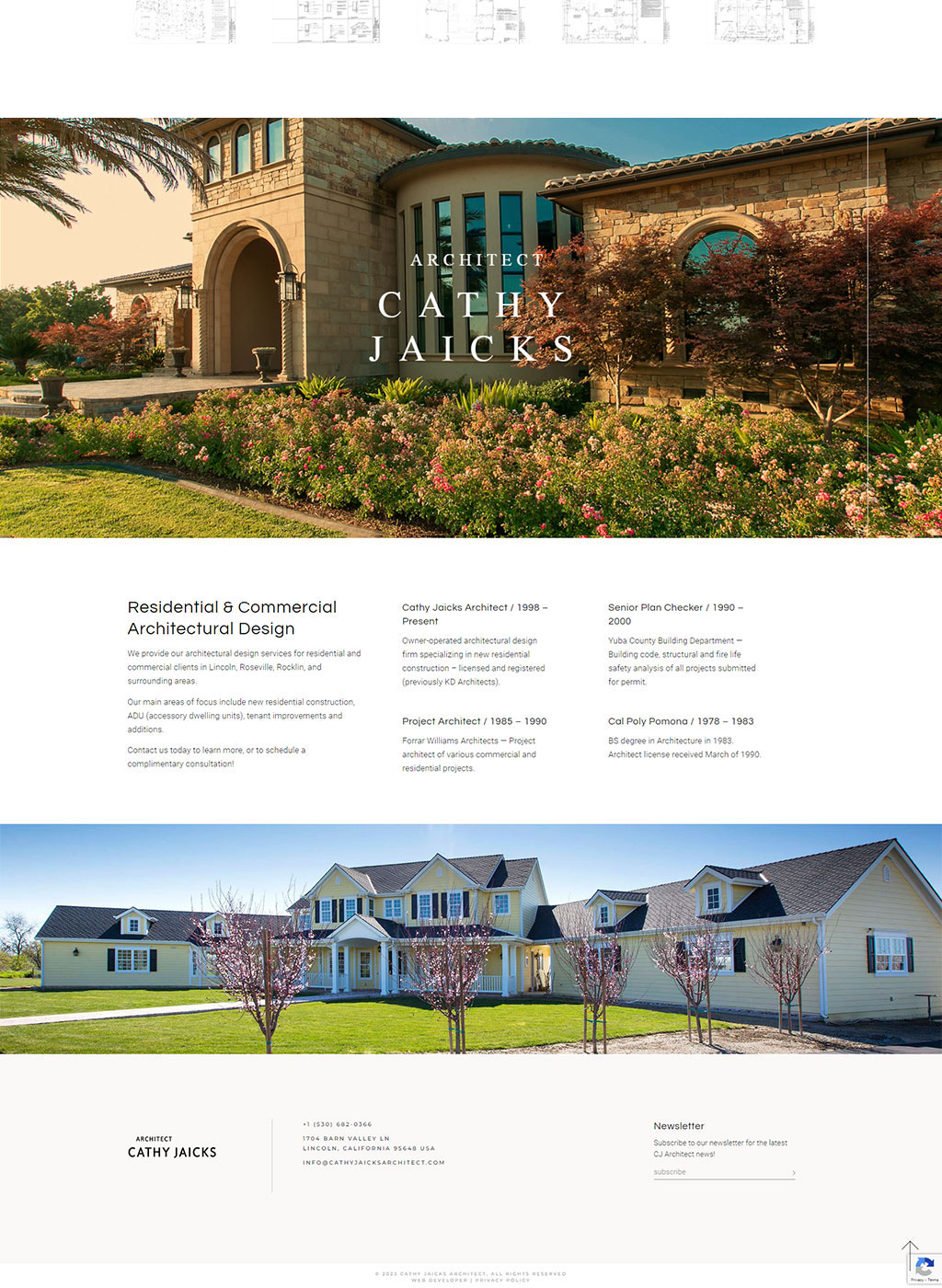 Website developed for Cathy Jaicks Architect