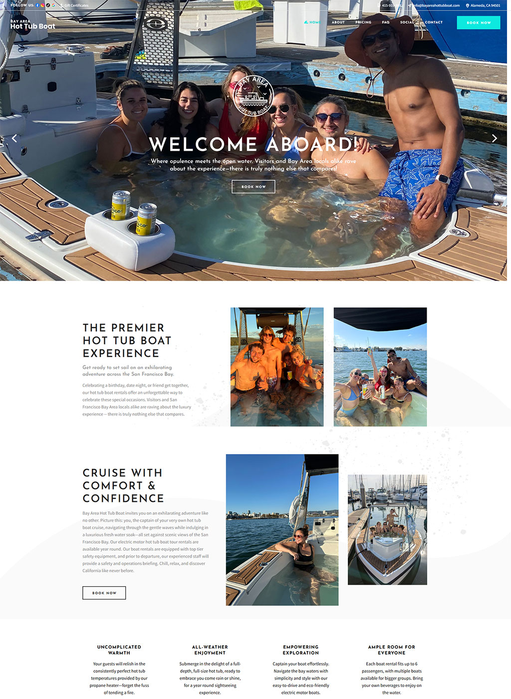 Website developed for Bay Area Hot Tub Boat