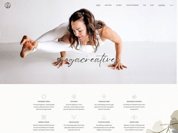Website developed for Yogacreatives