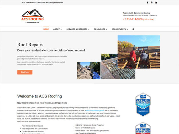 Roof construction and repair website
