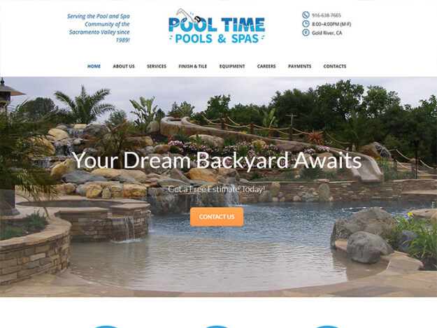 Pool and spa construction website