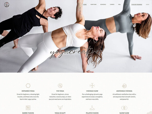 Yoga classes website