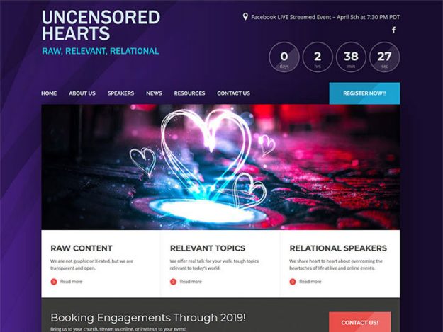 Website developed for Uncensored Hearts