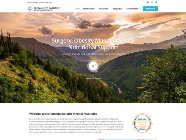 Website developed for Sacramento Bariatric Medical Associates