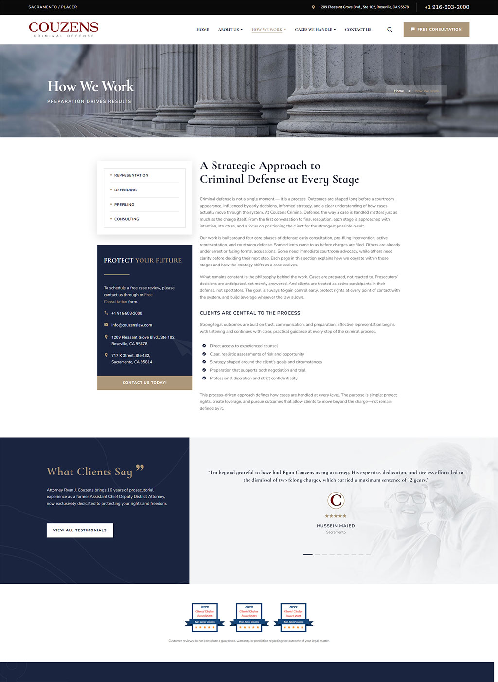 Website developed for Couzens Criminal Defense