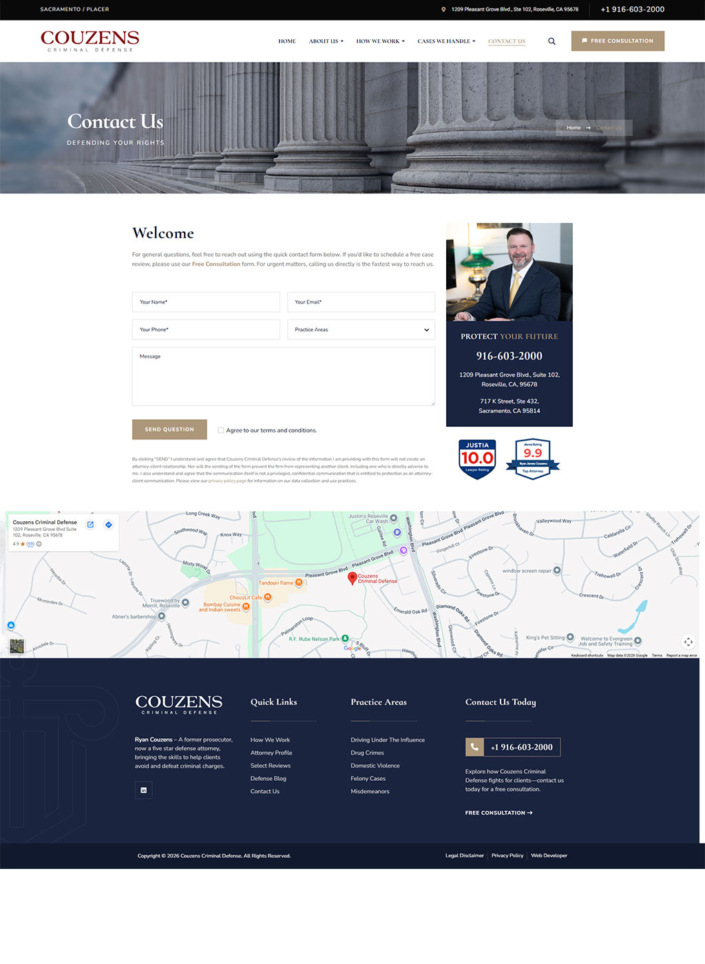 Website developed for Couzens Criminal Defense