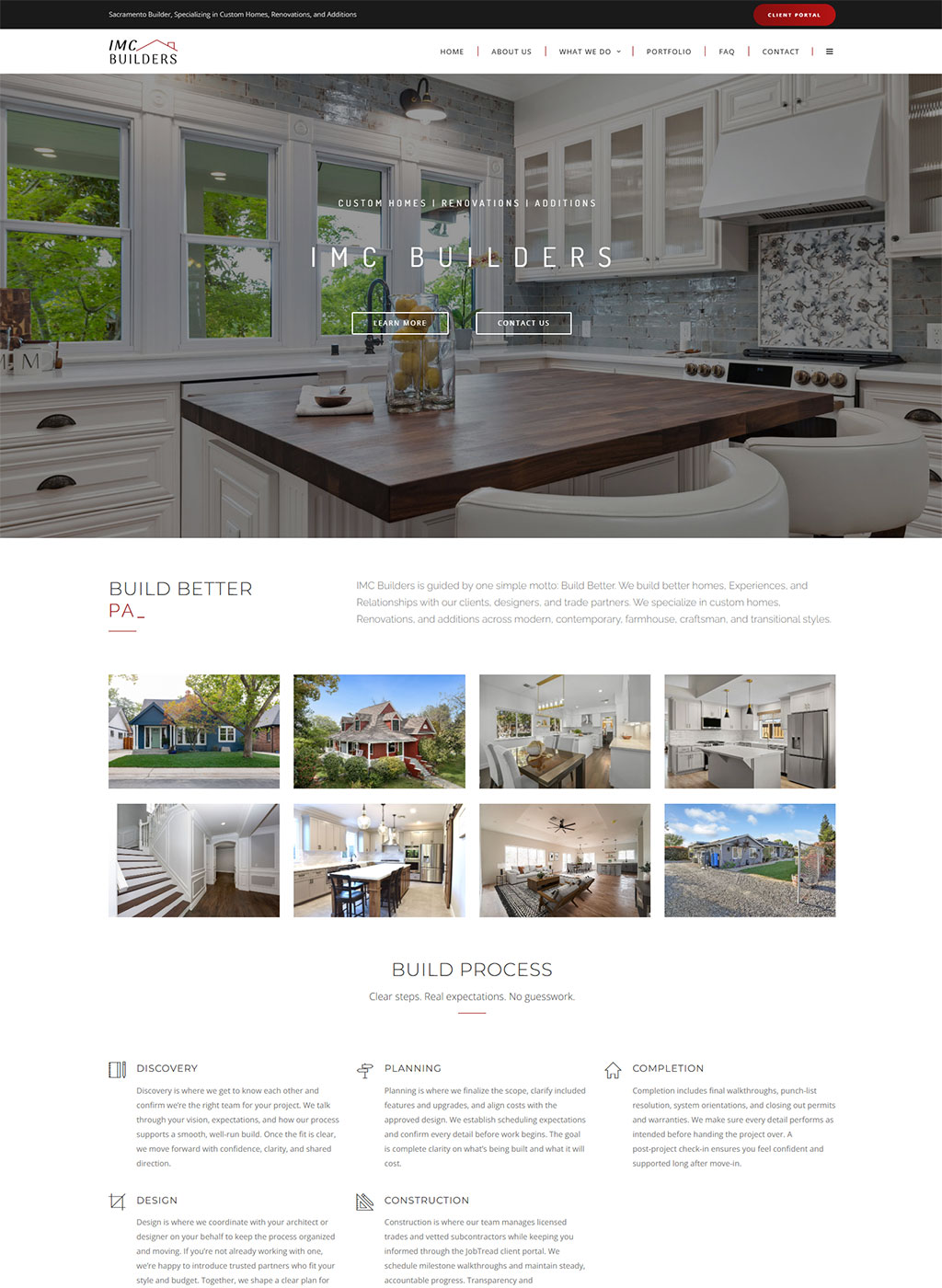 Website developed for IMC Builders