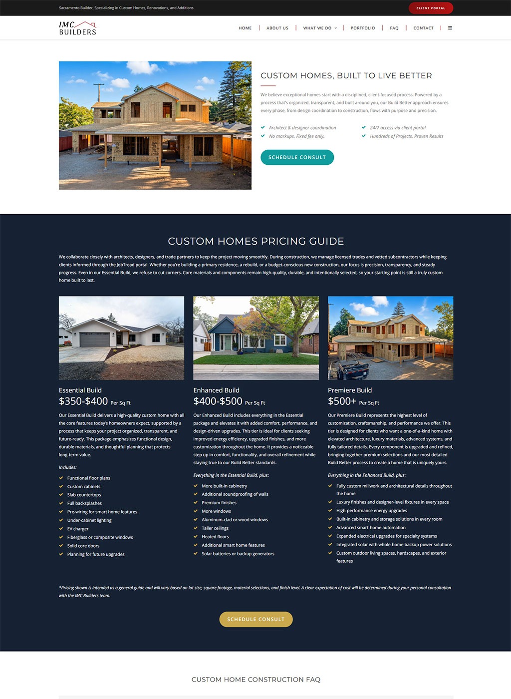 Website developed for IMC Builders