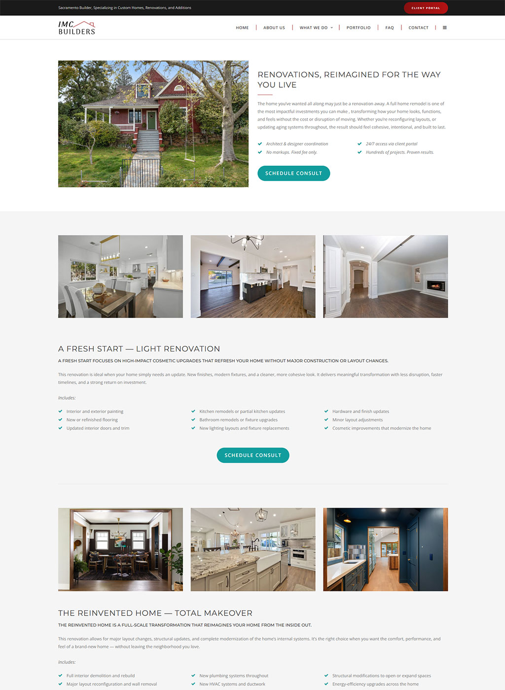 Website developed for IMC Builders