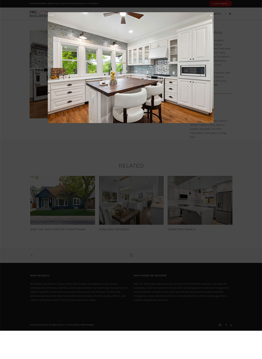 Website developed for IMC Builders
